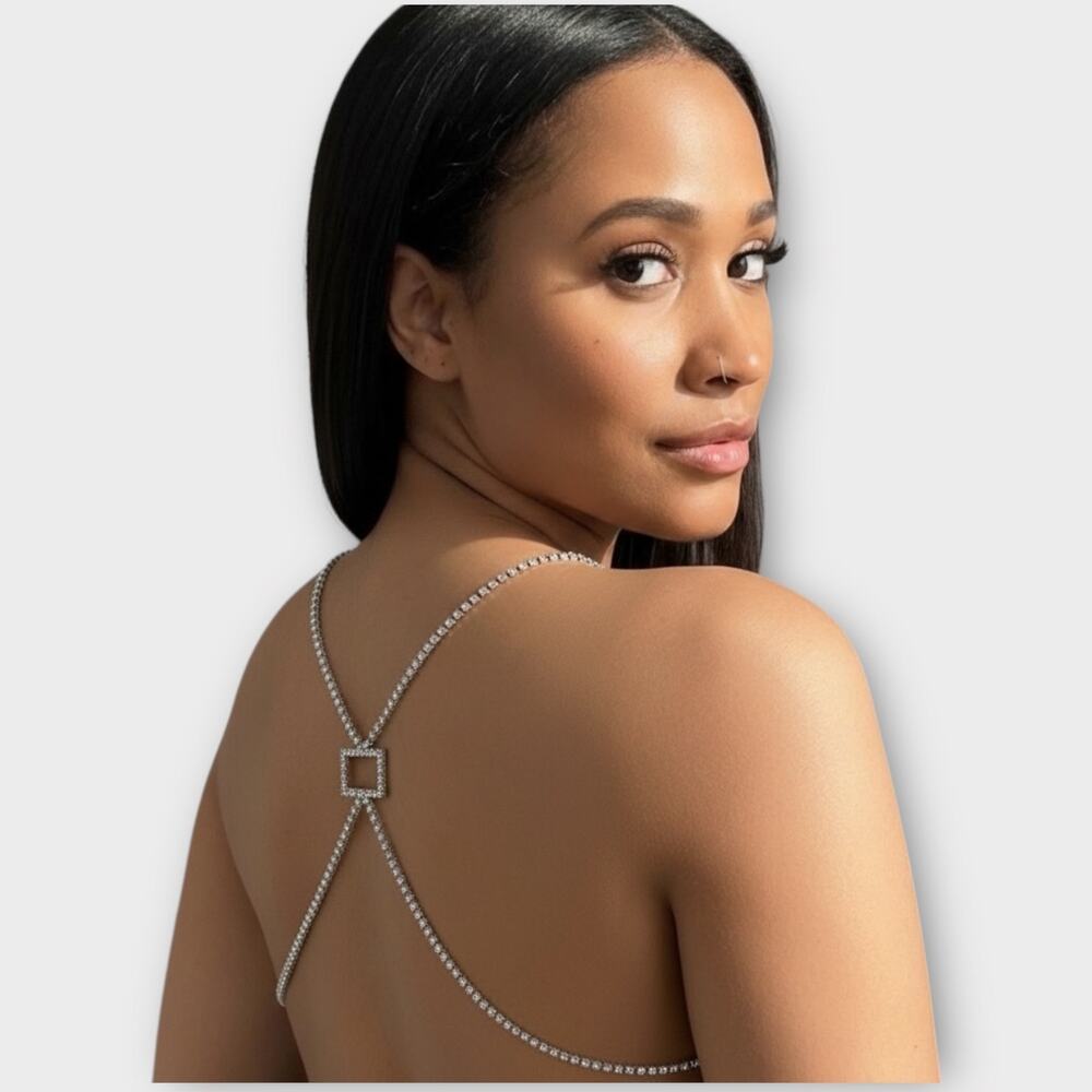 Elegant Crossover Crystal Back Body Chain